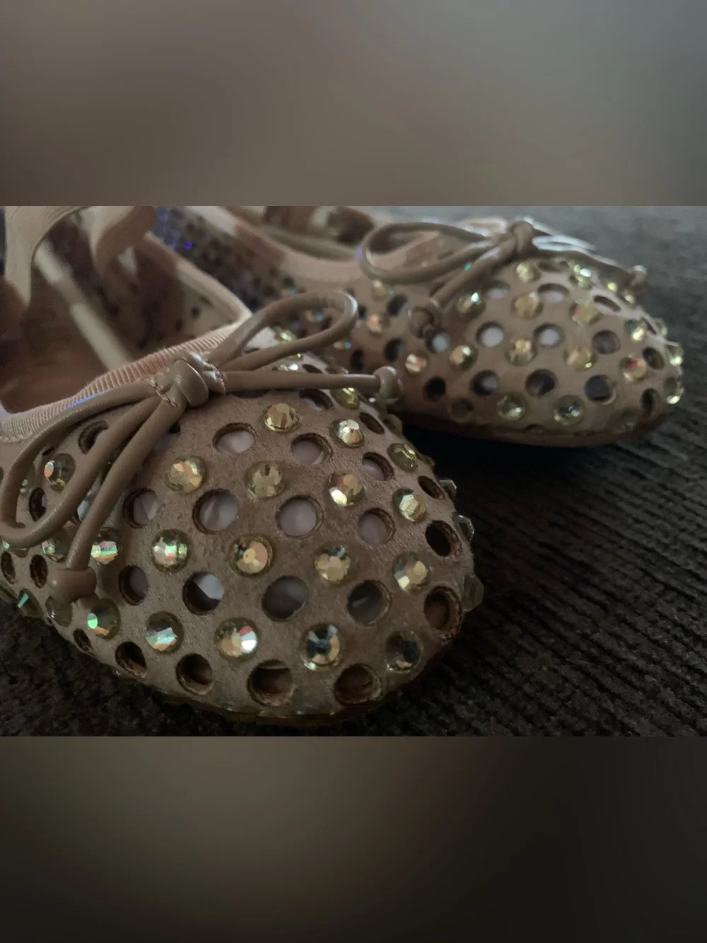 Cape Robbin Lauralee rhinestone bow ballet flats